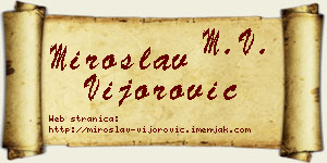Miroslav Vijorović vizit kartica